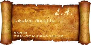 Lakatos Ancilla névjegykártya